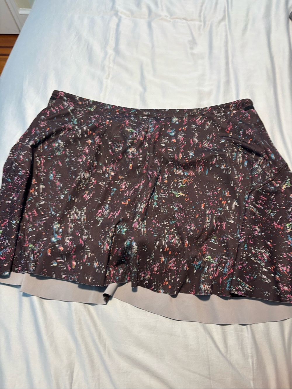 Athleta Black Circle Skirt with Multicolor Speckle Print